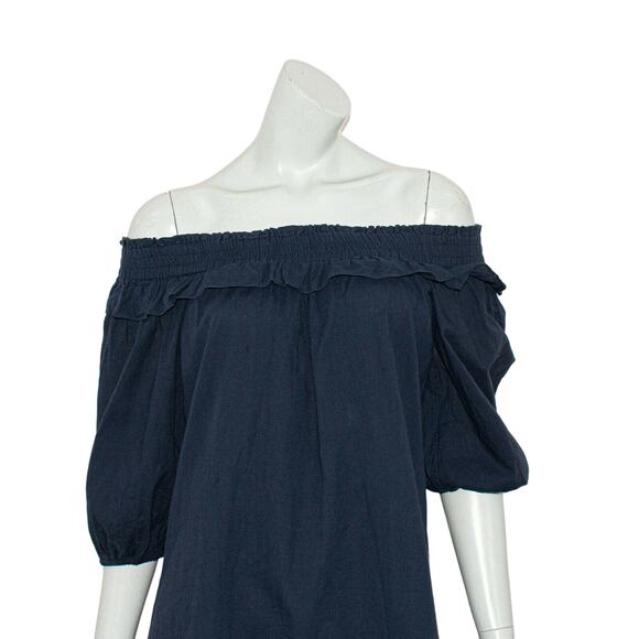 MISA Los Angeles Off Shoulder Mini Dress Blue Cotton size Medium - Picture 7 of 8